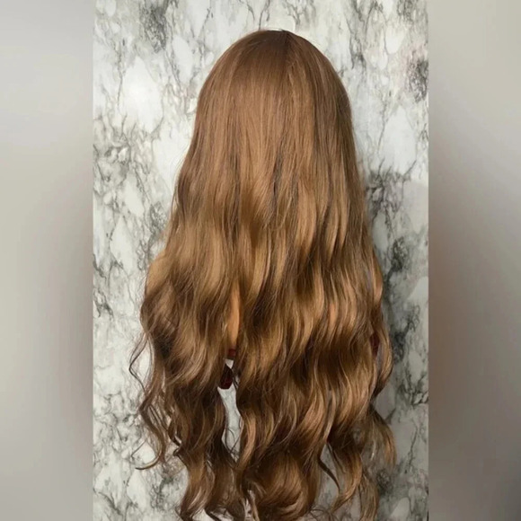 33 Inch Chestnut Brown Curly Long Hair Wig - Picture 4 of 4